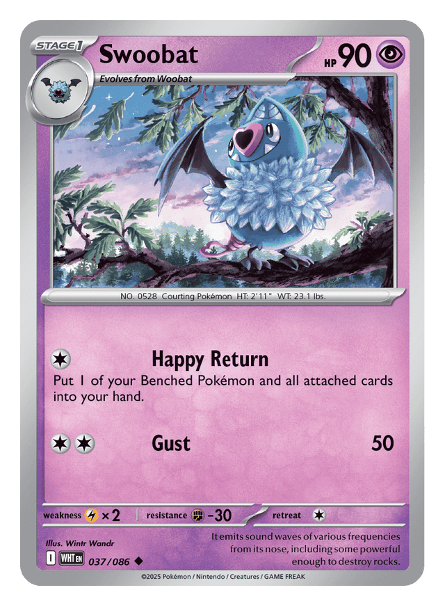 Swoobat 037/086 - Pokémon TCG White Flare card