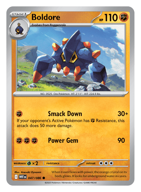 Boldore 047/086 - Pokémon TCG White Flare card
