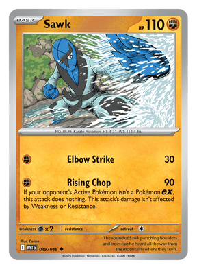 Sawk 049/086 - Pokémon TCG White Flare card