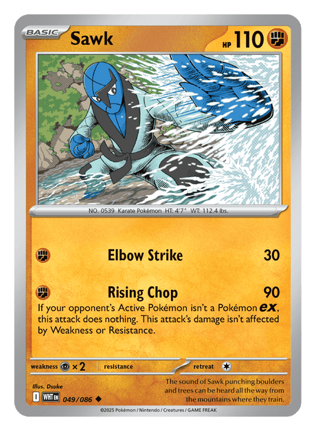 Sawk 049/086 - Pokémon TCG White Flare card