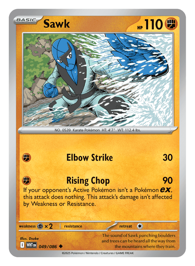 Sawk 049/086 - Pokémon TCG White Flare card