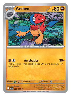 Archen 050/086 - Pokémon TCG White Flare card
