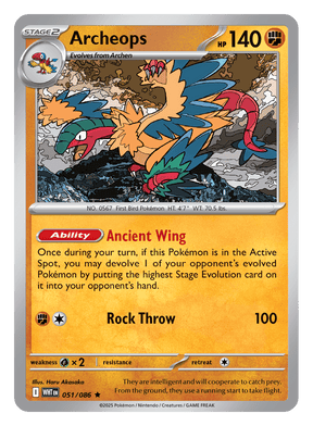 Archeops 051/086 - Pokémon TCG White Flare card