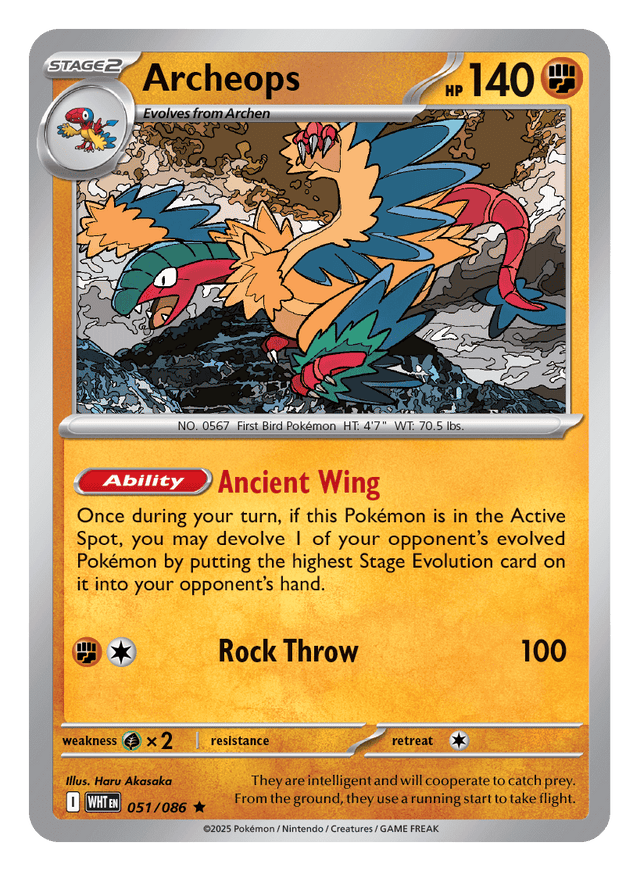 Archeops 051/086 - Pokémon TCG White Flare card