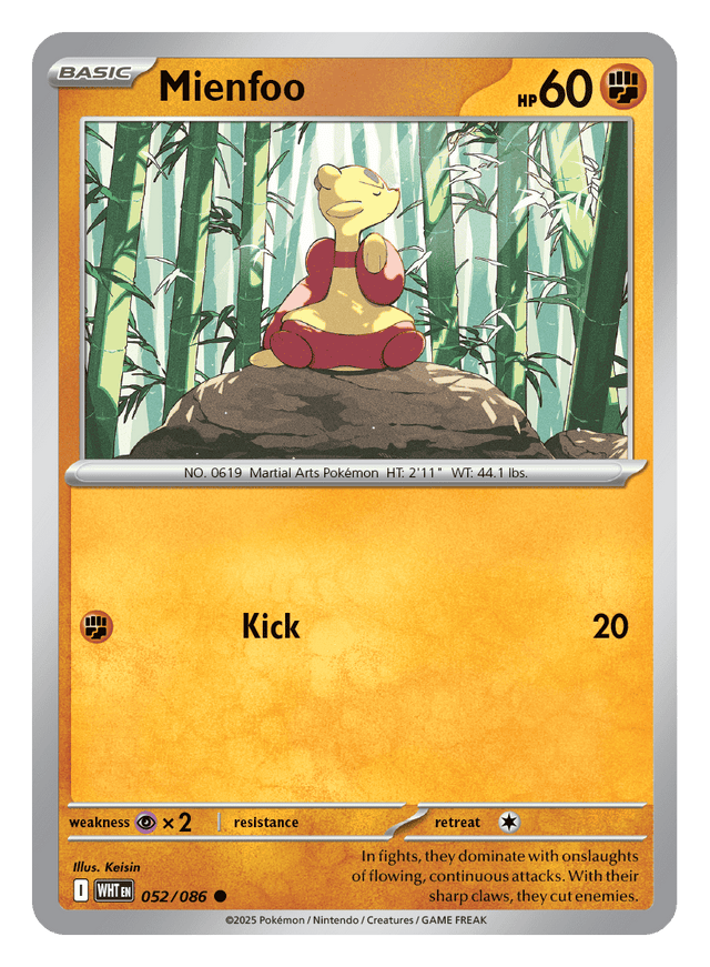Mienfoo 052/086 - Pokémon TCG White Flare card