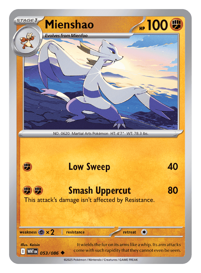 Mienshao 053/086 - Pokémon TCG White Flare card