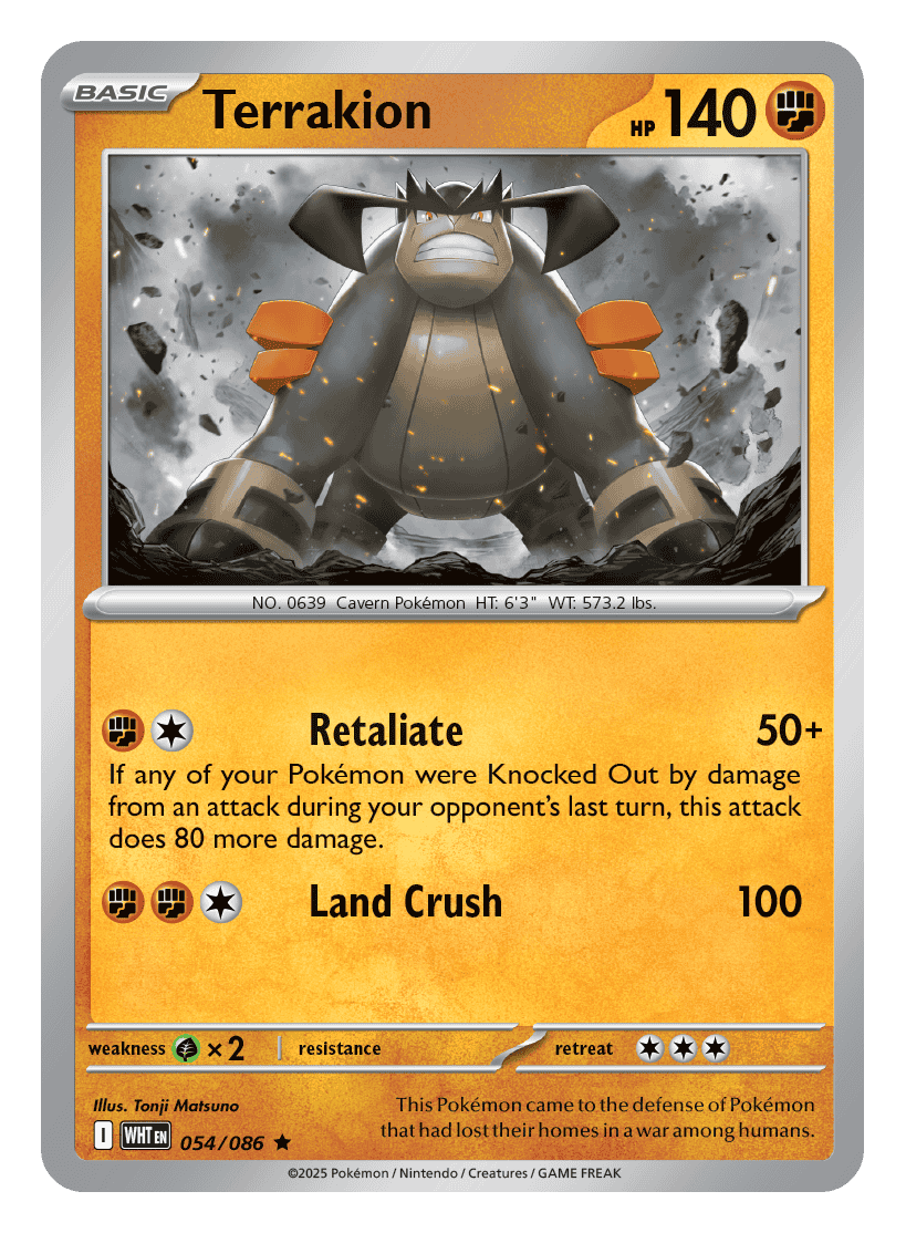 Terrakion 054/086 - Pokémon TCG White Flare card