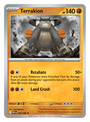 Terrakion 054/086 - Pokémon TCG White Flare card