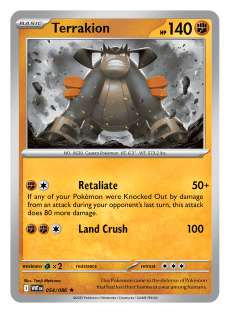 Terrakion 054/086 - Pokémon TCG White Flare card