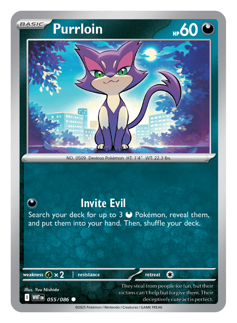 Purrloin 055/086 - Pokémon TCG White Flare card