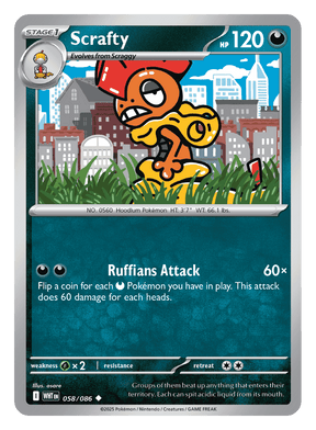 Scrafty 058/086 - Pokémon TCG White Flare card