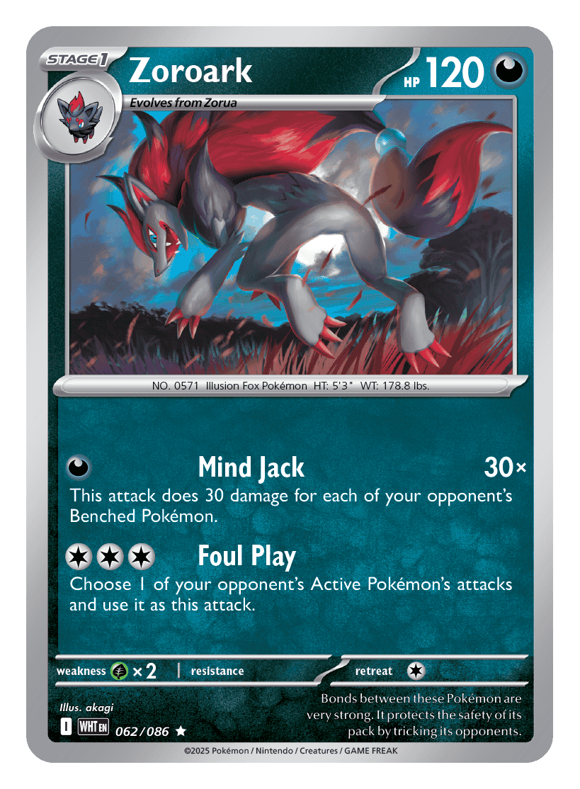 Zoroark 062/086 - Pokémon TCG White Flare card