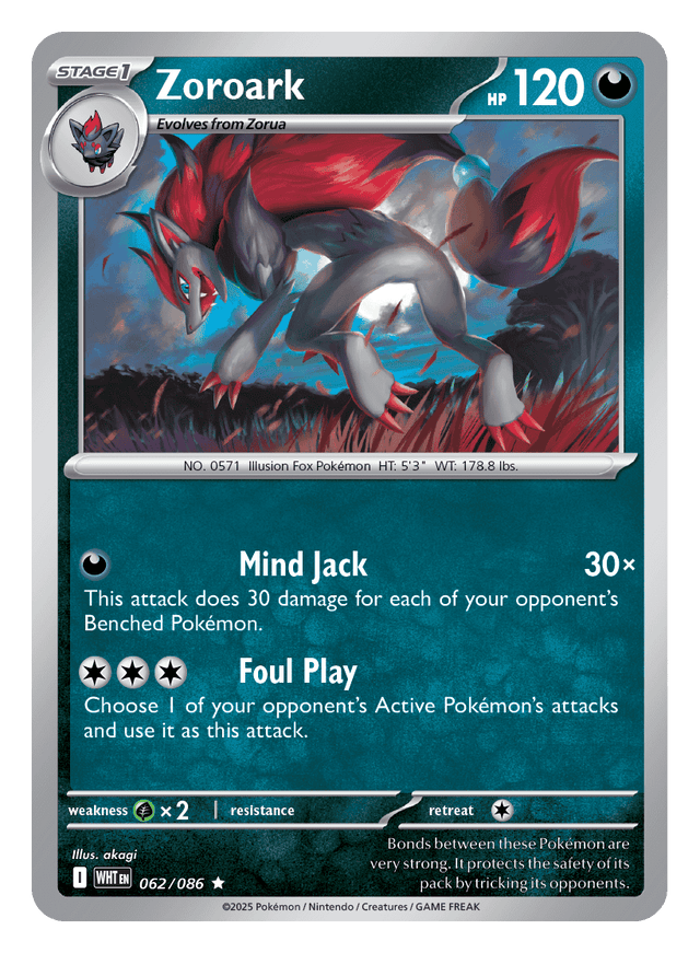 Zoroark 062/086 - Pokémon TCG White Flare card