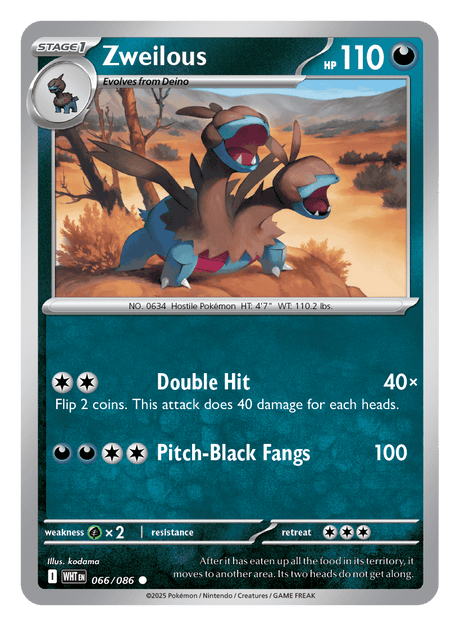Zweilous 066/086 - Pokémon TCG White Flare card