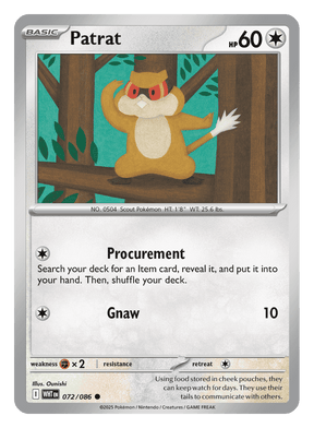 Patrat 072/086 - Pokémon TCG White Flare card