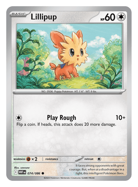 Lillipup 074/086 - Pokémon TCG White Flare card