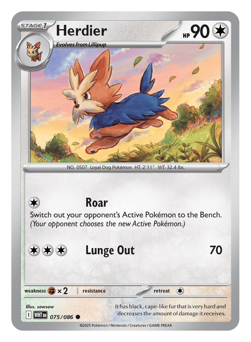 Herdier 075/086 - Pokémon TCG White Flare card