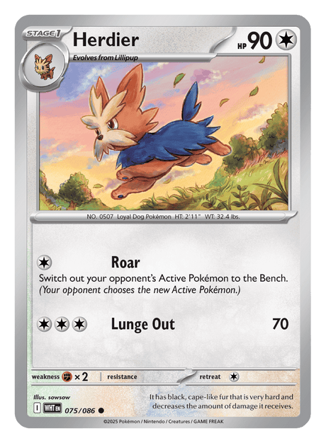 Herdier 075/086 - Pokémon TCG White Flare card