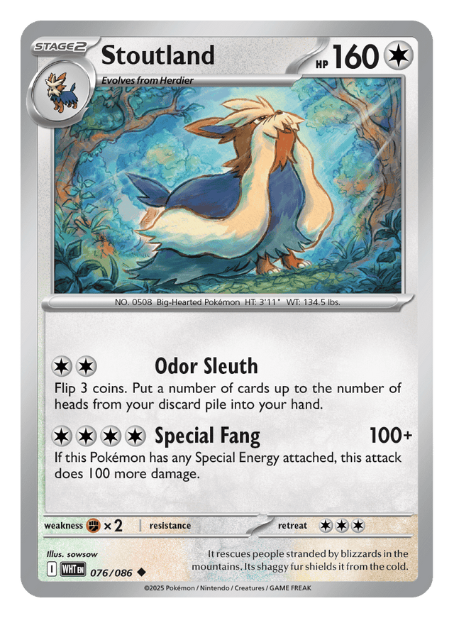 Stoutland 076/086 - Pokémon TCG White Flare card