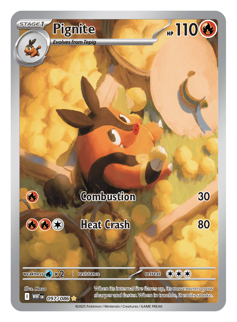 Pignite 097/086 - Pokémon TCG White Flare card