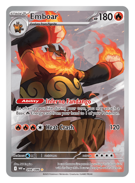 Emboar 098/086 - Pokémon TCG White Flare card
