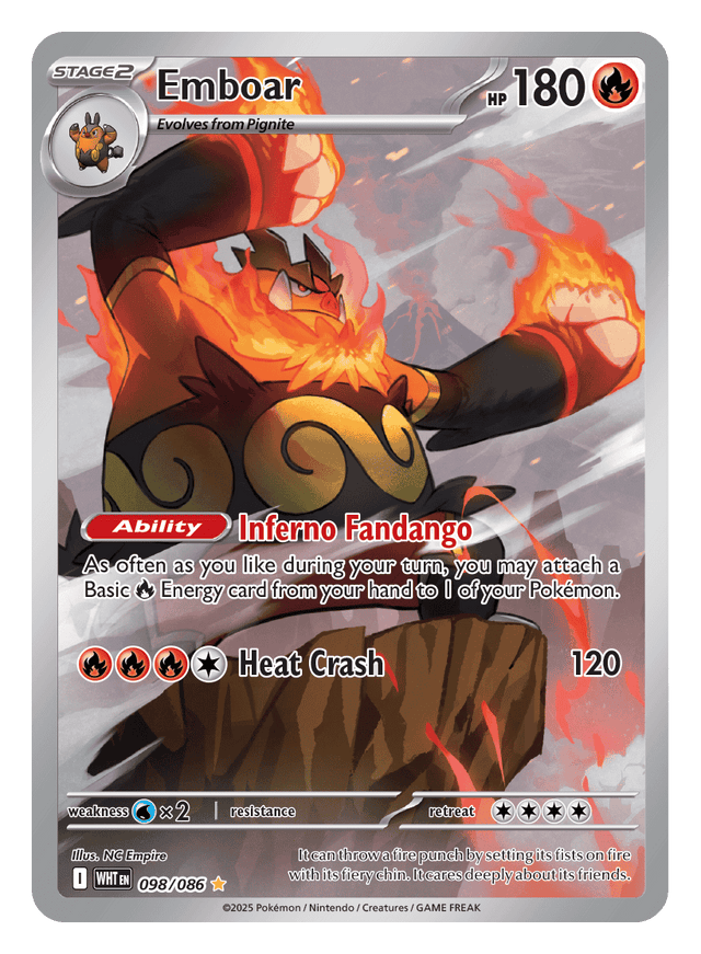 Emboar 098/086 - Pokémon TCG White Flare card