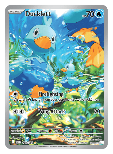 Ducklett 109/086 - Pokémon TCG White Flare card
