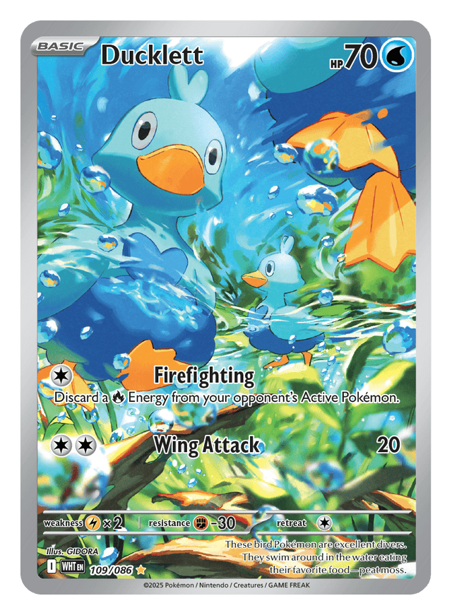 Ducklett 109/086 - Pokémon TCG White Flare card