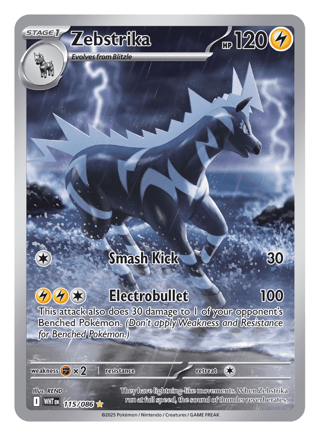 Zebstrika 115/086 - Pokémon TCG White Flare card