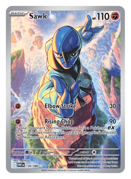 Sawk 130/086 - Pokémon TCG White Flare card