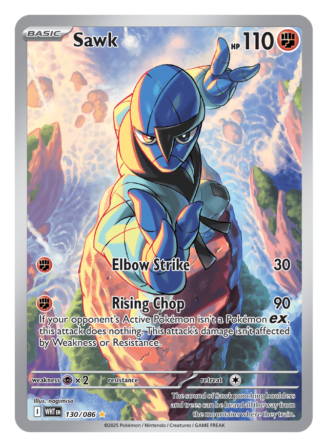 Sawk 130/086 - Pokémon TCG White Flare card