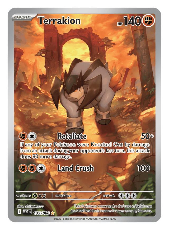 Terrakion 135/086 - Pokémon TCG White Flare card