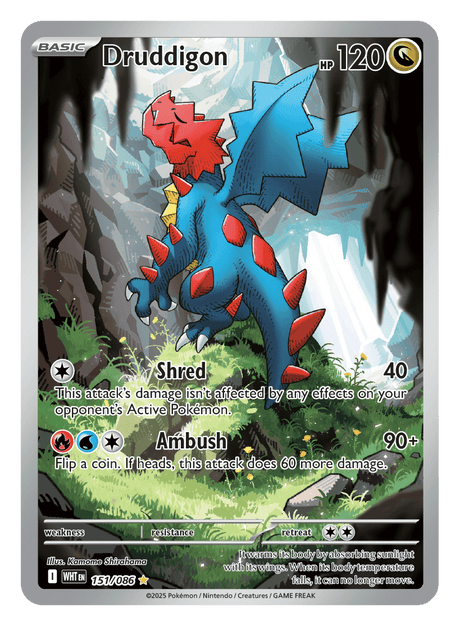 Druddigon 151/086 - Pokémon TCG White Flare card