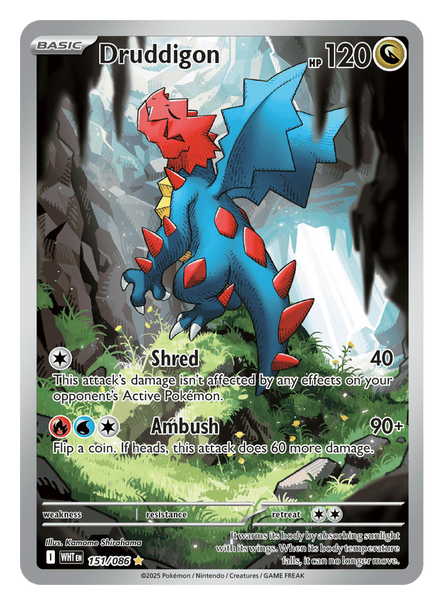 Druddigon 151/086 - Pokémon TCG White Flare card