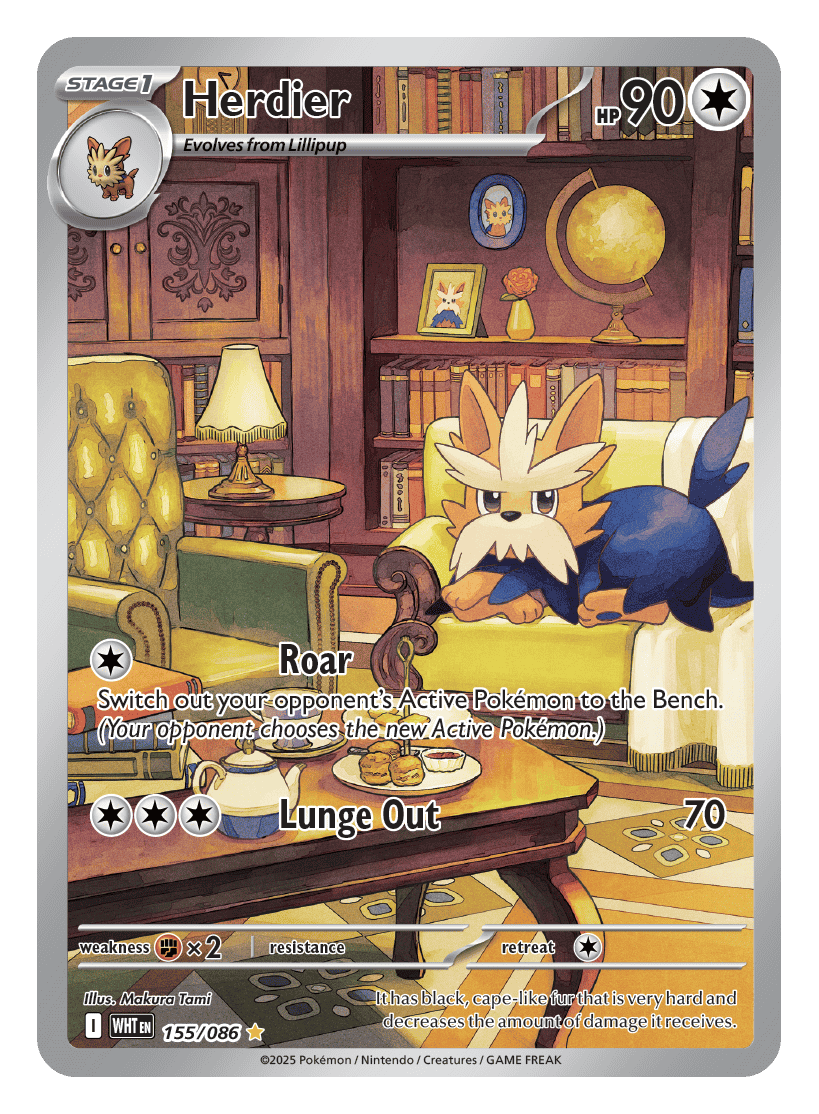 Herdier 155/086 - Pokémon TCG White Flare card