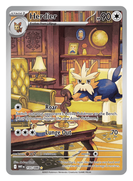 Herdier 155/086 - Pokémon TCG White Flare card