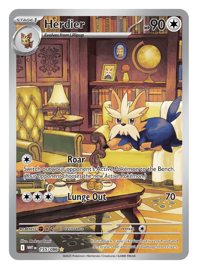 Herdier 155/086 - Pokémon TCG White Flare card