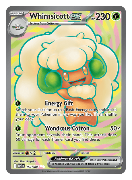 Whimsicott ex 157/086 - Pokémon TCG White Flare card