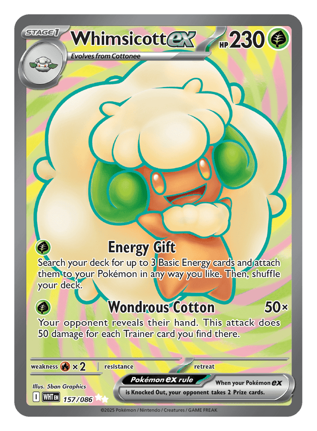 Whimsicott ex 157/086 - Pokémon TCG White Flare card
