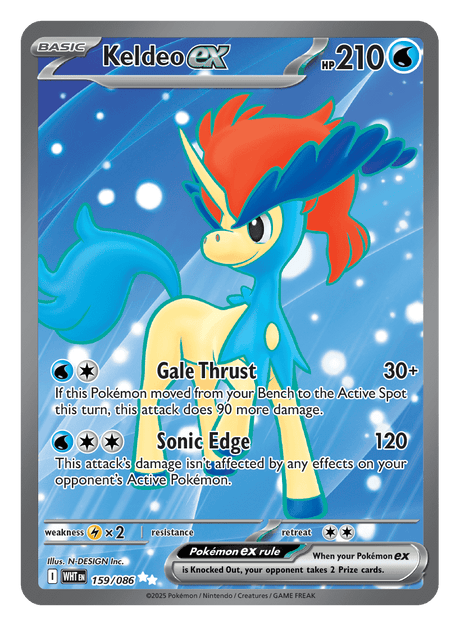 Keldeo ex 159/086 - Pokémon TCG White Flare card