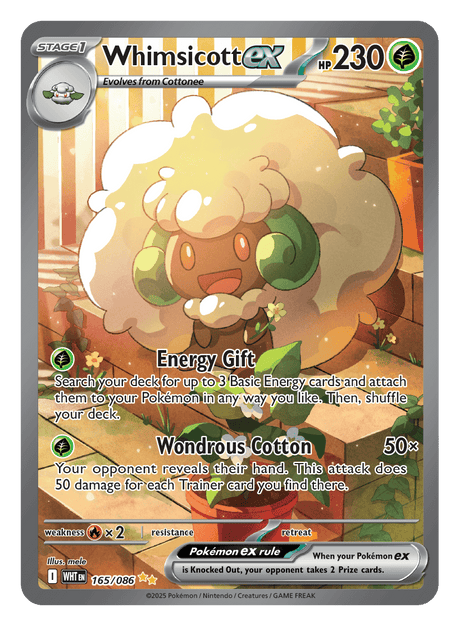 Whimsicott ex 165/086 - Pokémon TCG White Flare card