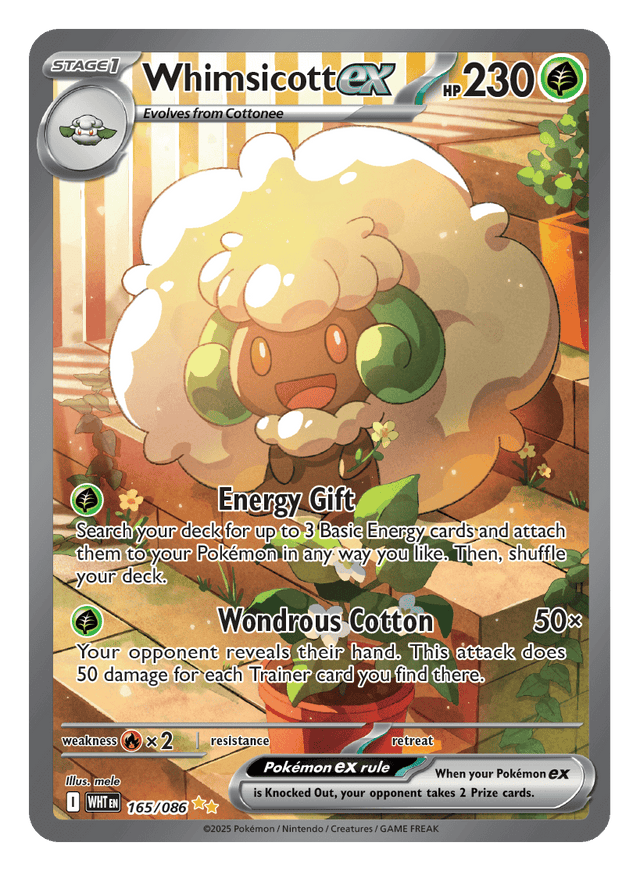 Whimsicott ex 165/086 - Pokémon TCG White Flare card