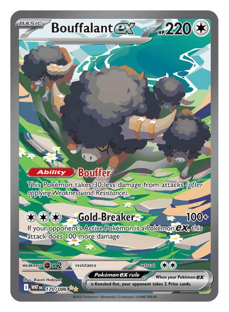 Bouffalant ex 170/086 - Pokémon TCG White Flare card