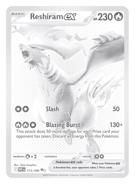 Reshiram ex 173/086 - Pokémon TCG White Flare card