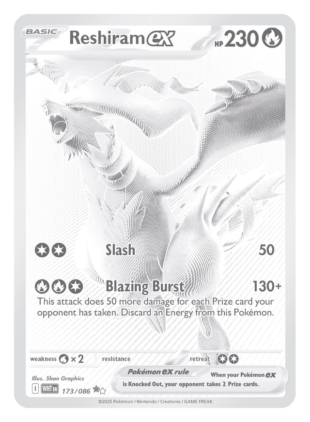 Reshiram ex 173/086 - Pokémon TCG White Flare card