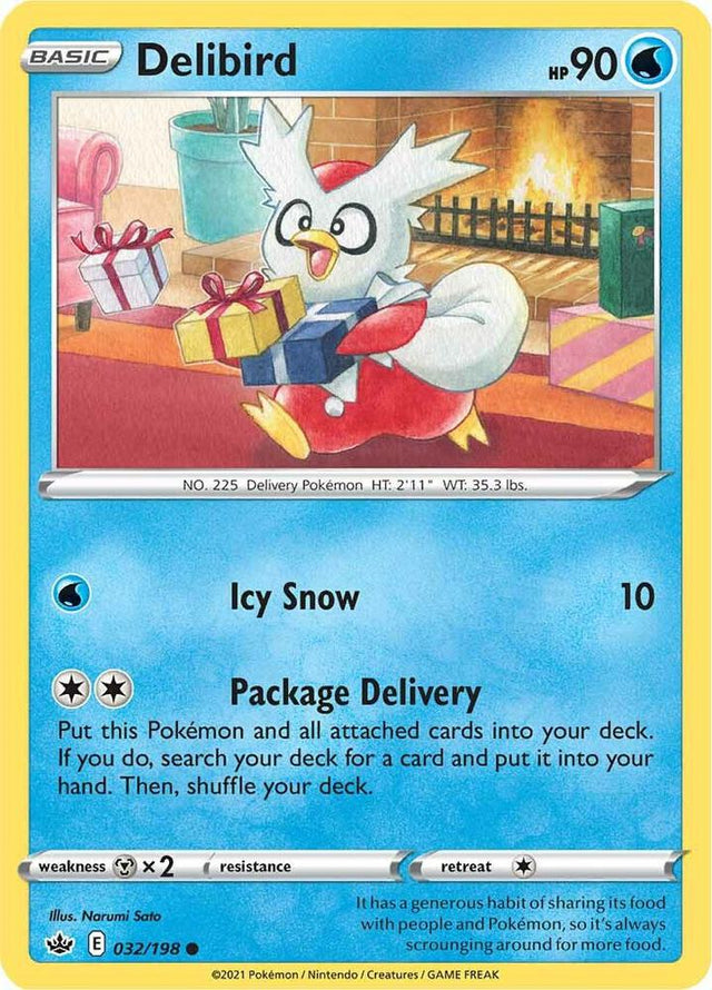 Delibird 032 - Pokemon TCG Chilling Reign card