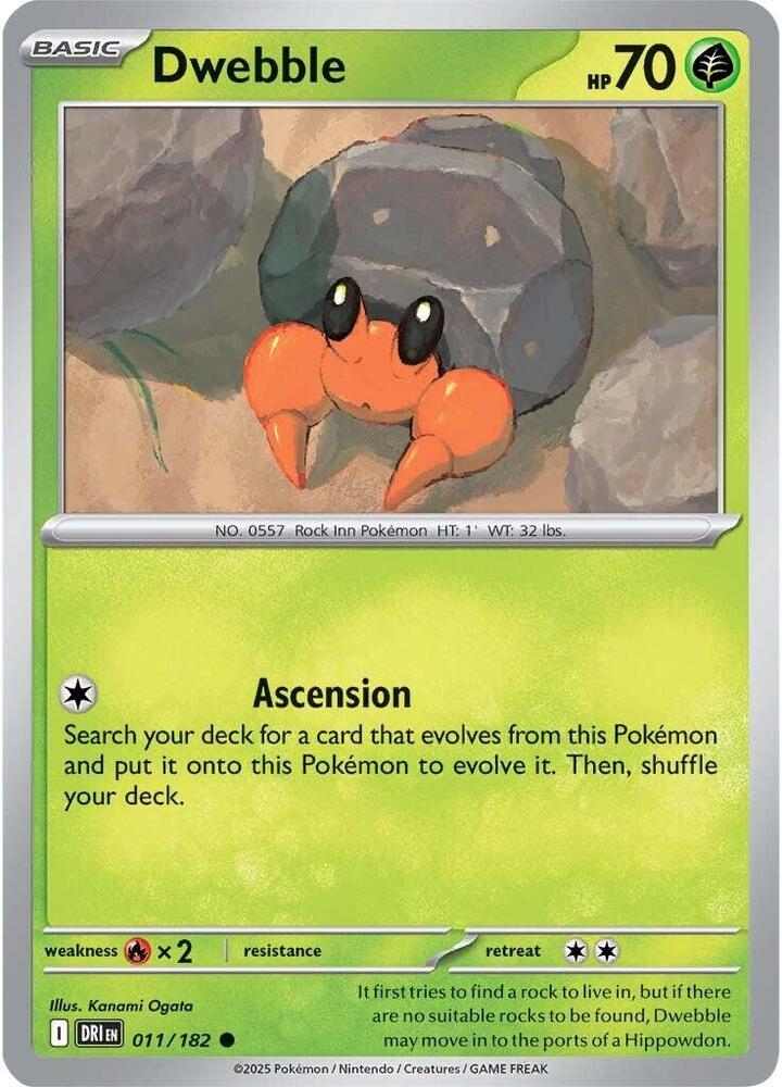 Dwebble 011/182 - Destined Rivals Pokémon TCG card
