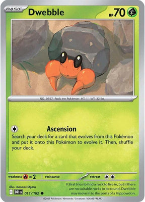 Dwebble 011/182 - Destined Rivals Pokémon TCG card