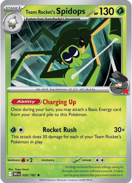 Team Rocket's Spidops 020/182 - Destined Rivals Pokémon TCG card