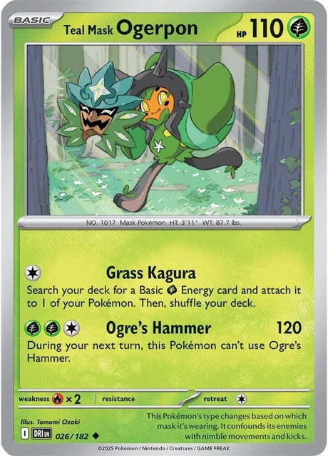 Teal Mask Ogerpon 026/182 - Destined Rivals Pokémon TCG card